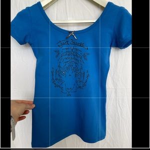 Just cavalli top rhinestone tiger face size small